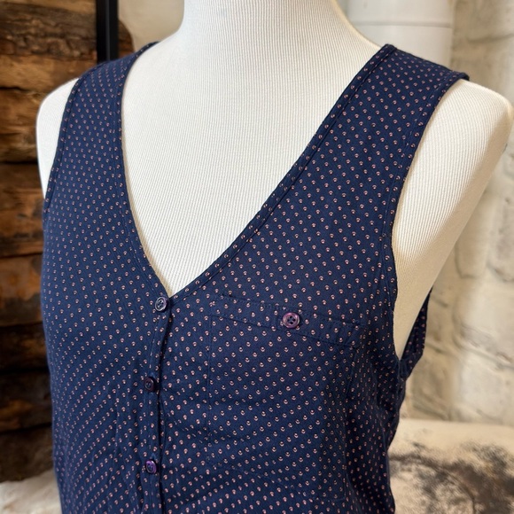 Modcloth Navy Sleeveless Tank with Dots - Picture 3 of 6